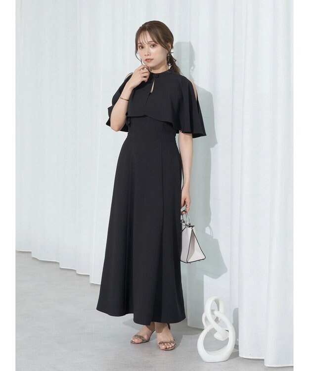 earth music&ecology ＳＥＴ２点ケープ＋キャミワンピース Black