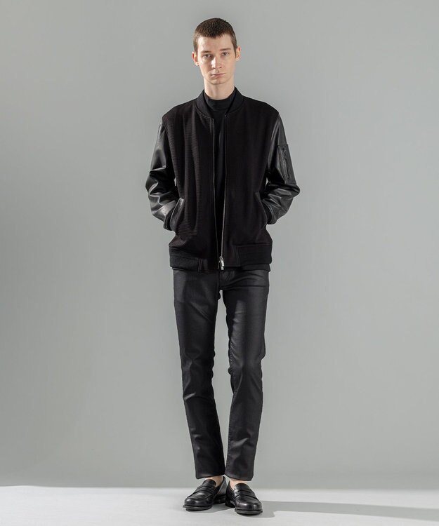 JOSEPH HOMME ライトタックブロックレザー　ブロッキングブルゾン ブラック系