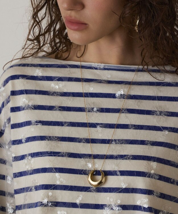 GRACE CONTINENTAL バスクボーダートップ ブルー