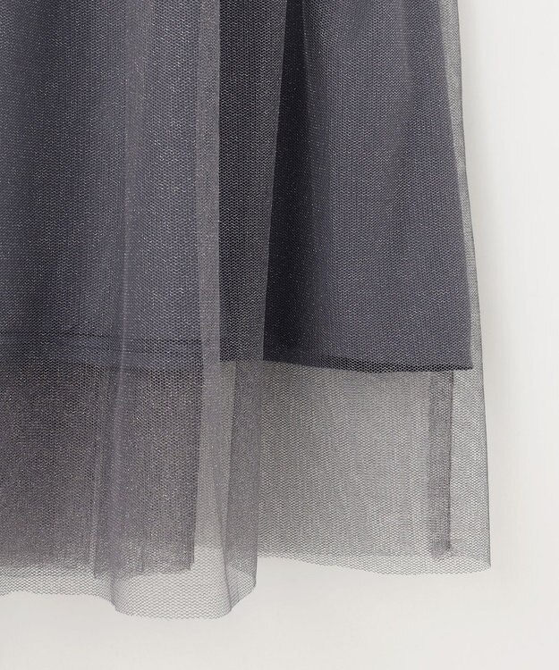 Feroux 【洗える】ラメチュール スカート ライトグレー系