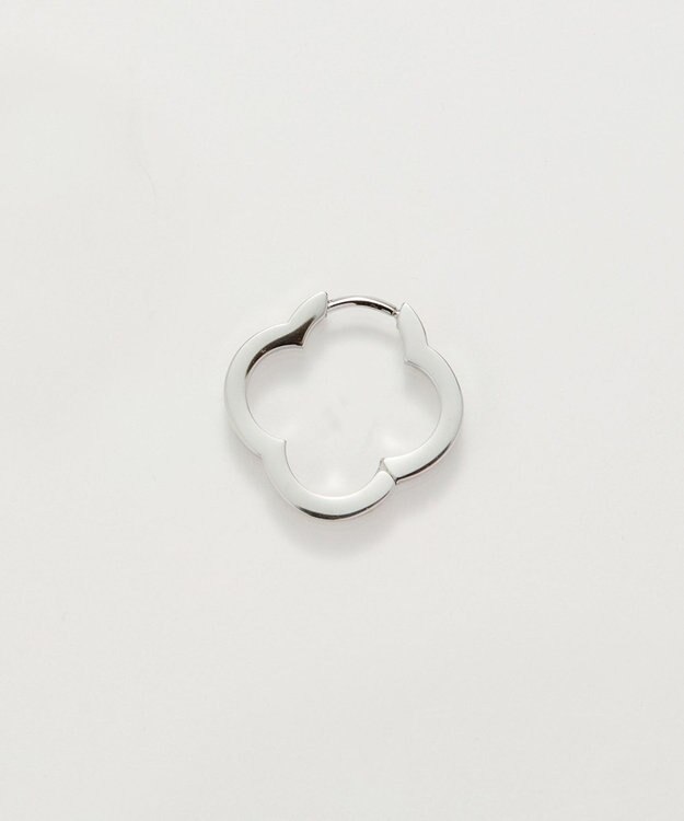 Phoebe 【金属アレルギー対応】フラワーワンタッチフープピアス　シルバー/サージカルステンレス（片耳） シルバー