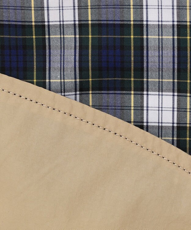 J.PRESS MEN マルチチェック×ナイロンタフタワッシャー リバーシブルシャツ ダークグリーン系3