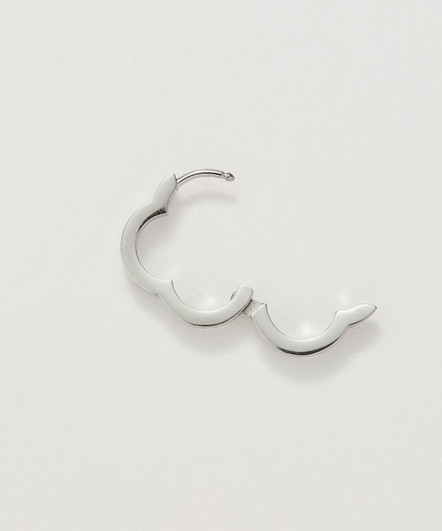 Phoebe 【金属アレルギー対応】フラワーワンタッチフープピアス　シルバー/サージカルステンレス（片耳） シルバー