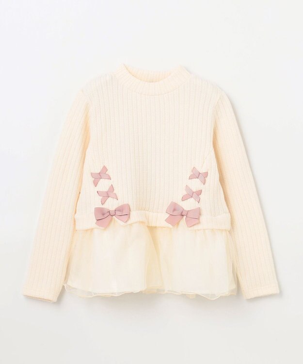 ANY KIDS 表起毛 レースアップ チュニック エクリュ