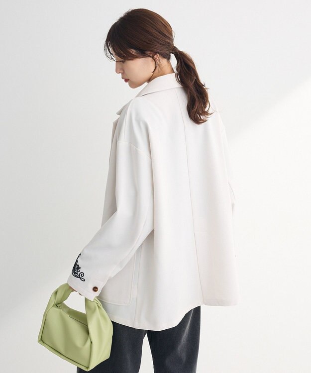 Green Parks ・ＥＬＥＮＣＡＲＥ　ＤＵＥ　袖コード刺繍ジャケッ Ivory