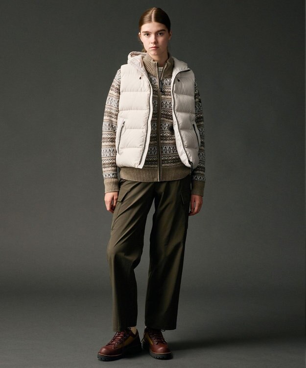 JOSEPH ABBOUD MOUNTAIN 【2wayストレッチ/軽量/ECO撥水】ナイロンリップ2wayストレッチ トレッキングカーゴパンツ カーキ系