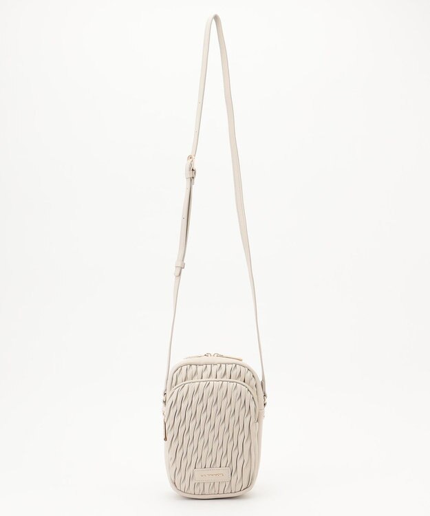 LA BAGAGERIE ランダムプリーツショルダーバッグ タテ アイボリー