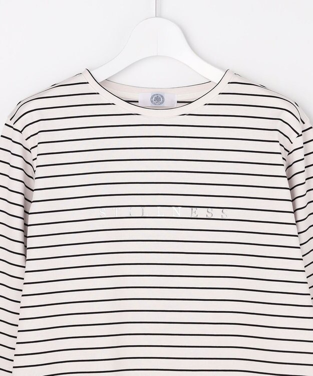 J.PRESS LADIES S メタリックロゴ ロンＴ オフ×ダークネイビー系