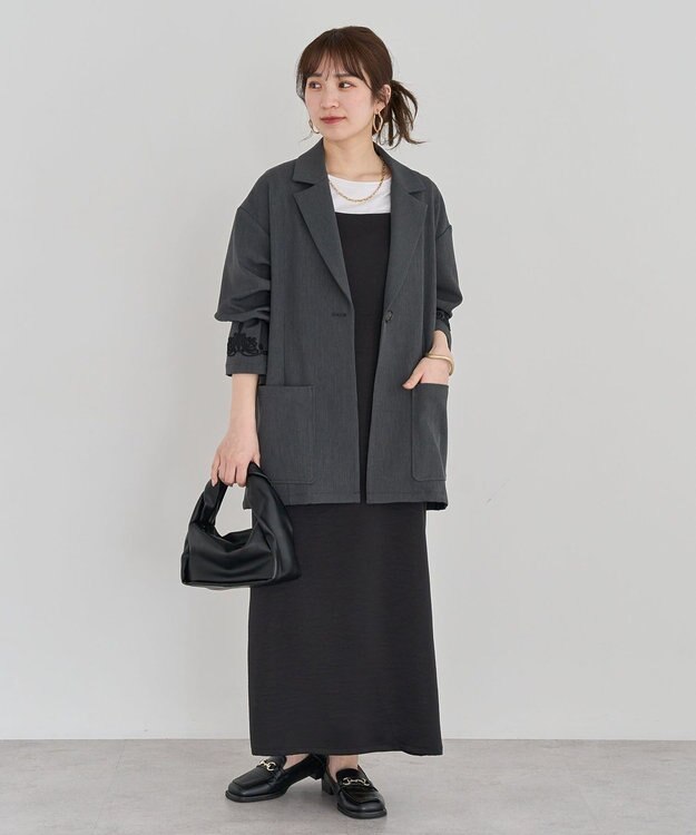 Green Parks ・ＥＬＥＮＣＡＲＥ　ＤＵＥ　袖コード刺繍ジャケッ Charcoal Gray