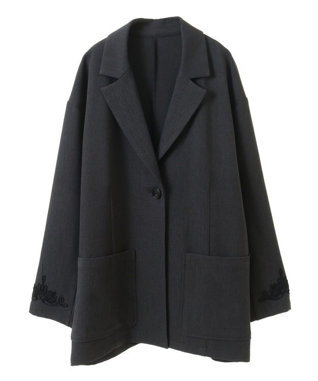 Green Parks ・ＥＬＥＮＣＡＲＥ　ＤＵＥ　袖コード刺繍ジャケッ Charcoal Gray