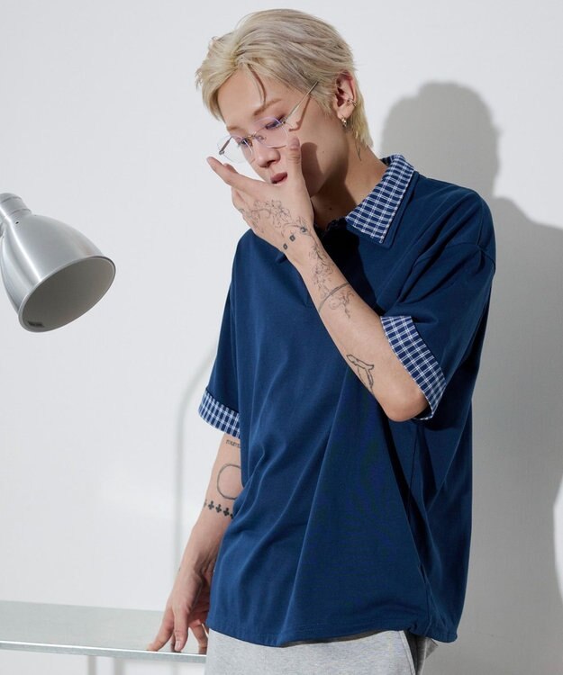 WEGO 【ユニセックス着用ITEM】シャツレイヤードT（SS） ネイビー
