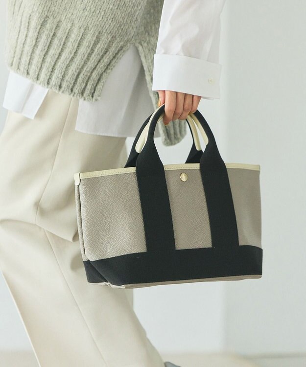 TOPKAPI 【Breath TOPKAPI】SCOTCH GRAIN スコッチグレイン ネオレザー ミニ トートバッグ グレージュ