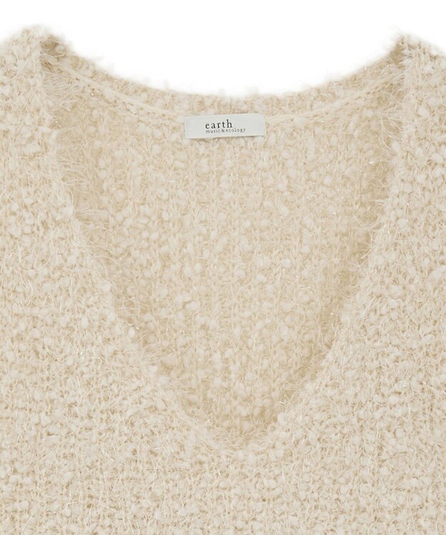 earth music&ecology ポンポンヤーンベスト Ivory