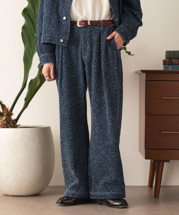 WEGO ネップデニムバギーパンツ デニムインディゴ