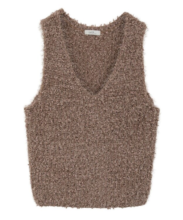 earth music&ecology ポンポンヤーンベスト Mocha