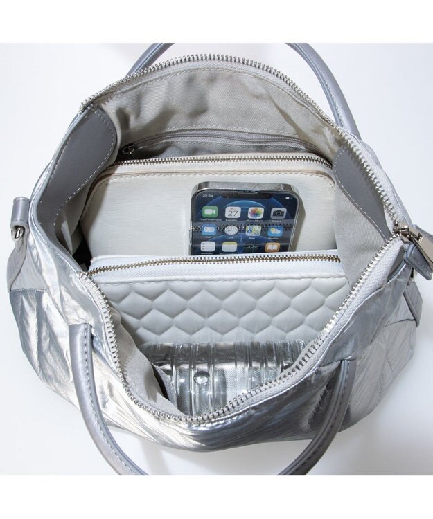 UNBILLION カシュカシュ cachechche / ソフトメタリック2wayミニトート シルバー