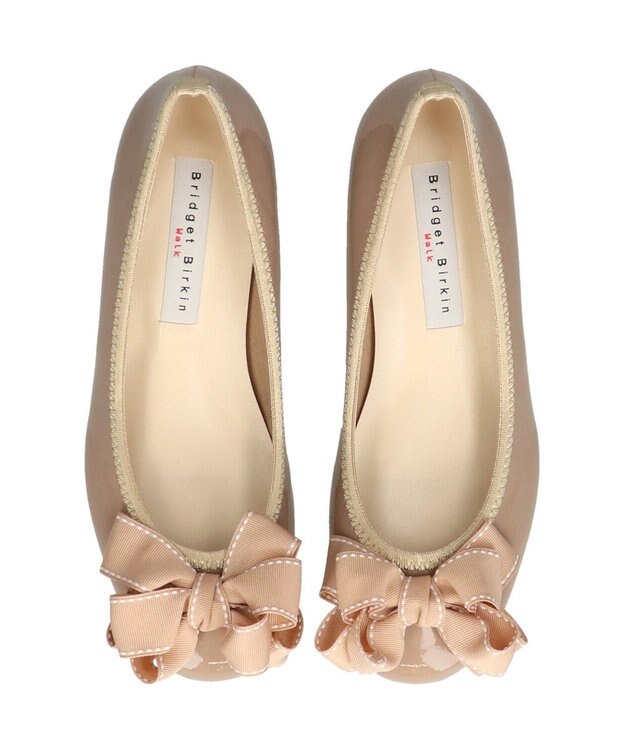 Bridget Birkin ＜3E＞【Bridget Birkin Walk】ステッチリボンウォーキングパンプス ベージュエナメル
