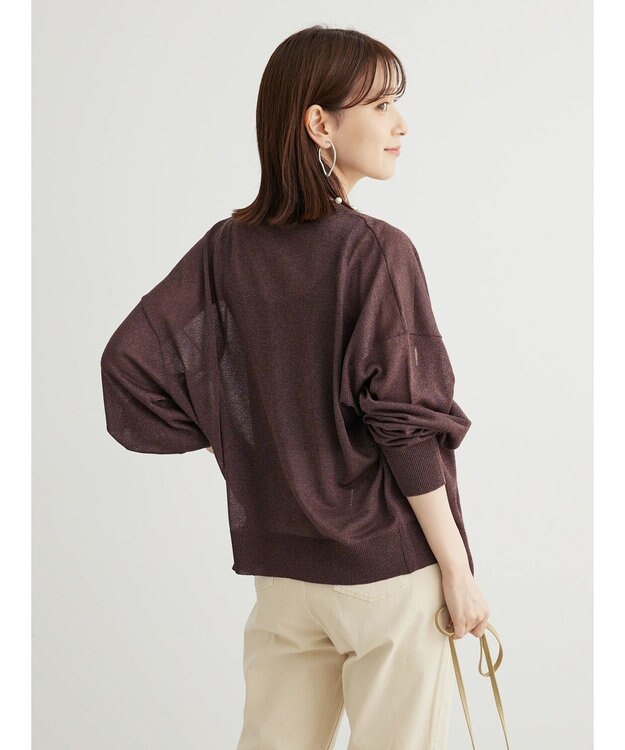 Green Parks ・ＥＬＥＮＣＡＲＥ　ＤＵＥパールツキシアーカーディガン Brown