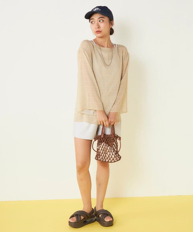 OP／FILA 【Ocean Pacific】シアートップス付き4点セット水着 ベージュ