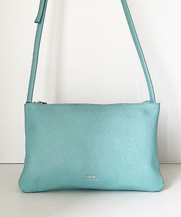 Hekhèr Le Style de Vie 新色追加【日本製】シュリンクレザー スクエアショルダーバッグ スカイブルー