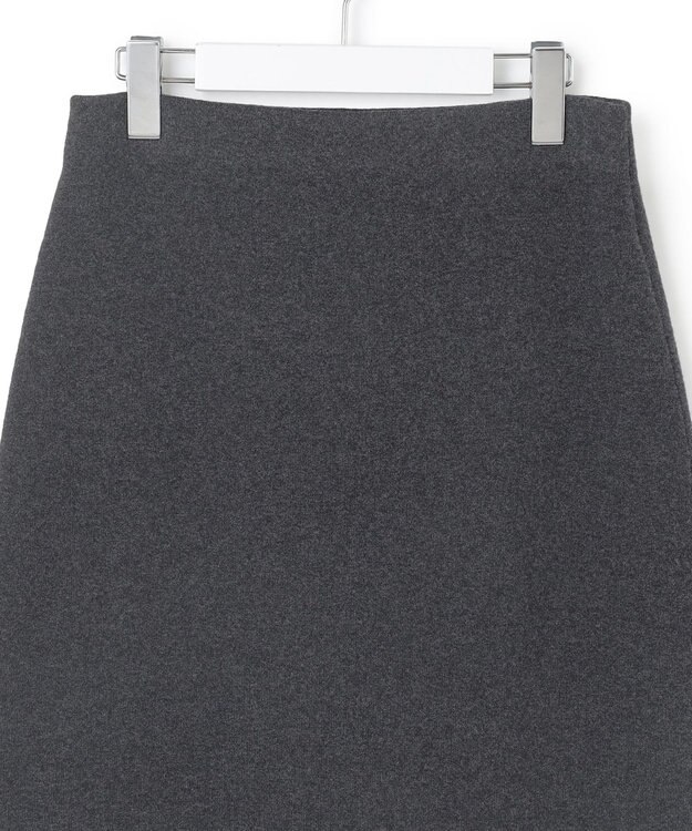 23区 【洗える】カシミヤブレンド Iライン ニットスカート チャコール系