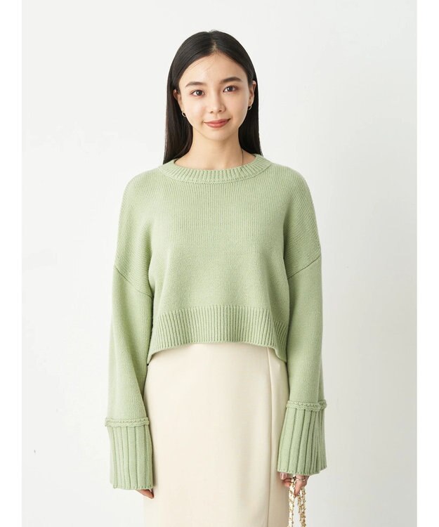 earth music&ecology ワイドスリーブプルオーバー Lime Green