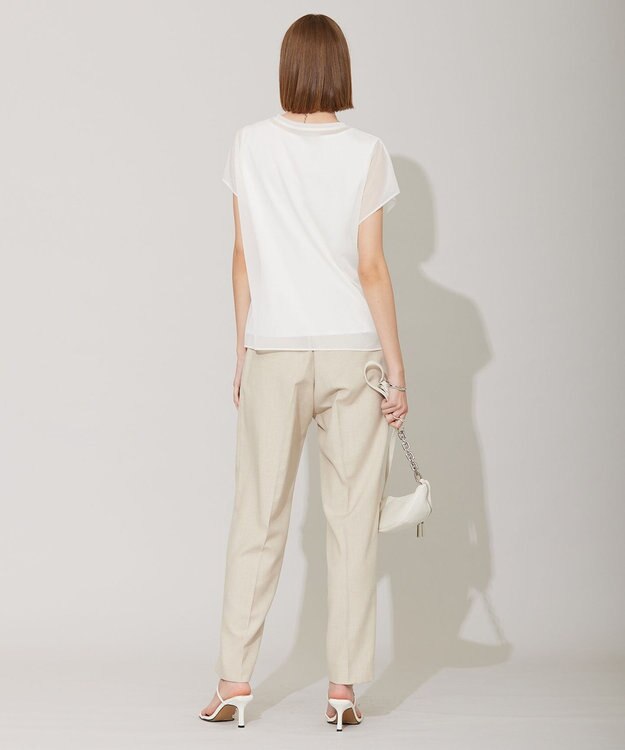 ICB L 【接触冷感・速乾・洗える】T.R.Liプレーンウィーブ ストレートパンツ フラックス系