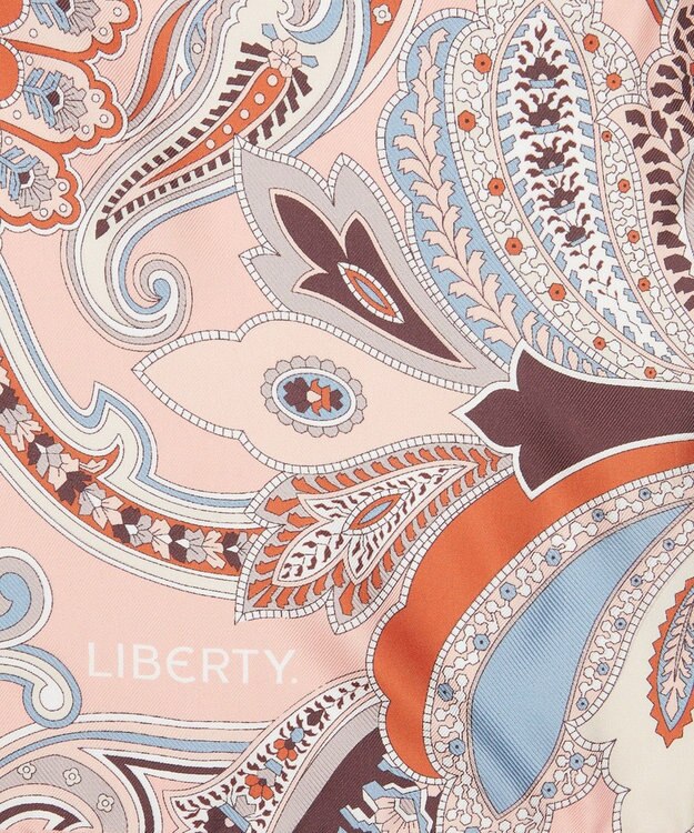 LIBERTY. ペイズリー ファンファーレ ジャカード シルクスカーフ 90 ピンク
