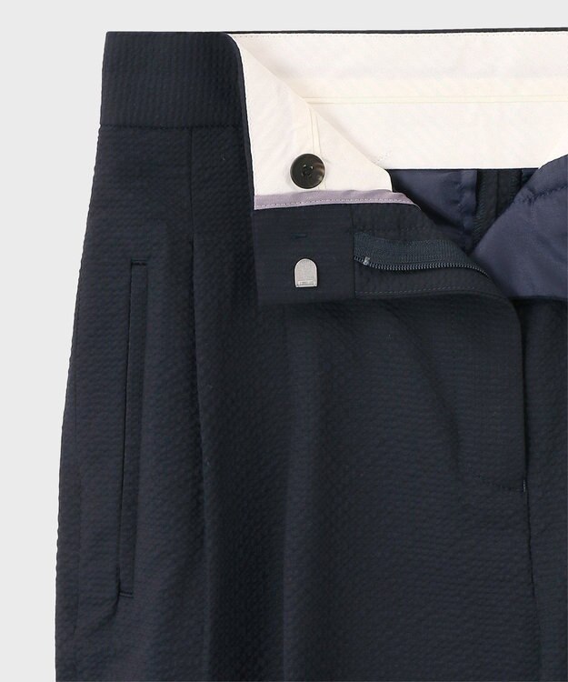 Paul Smith 【洗える】シアサッカー テーパードパンツ ネイビー