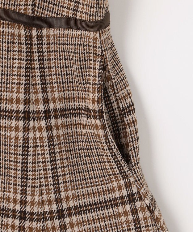 組曲 KIDS 【110-140㎝】レディチェック ワンピース ブラウン