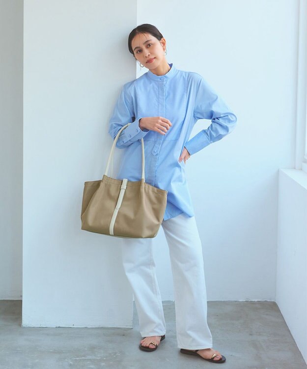 TOPKAPI 【TREASURE TOPKAPI】ナイロン センターベルト トートバッグ　A4 / 軽量 / 肩掛け グレージュ