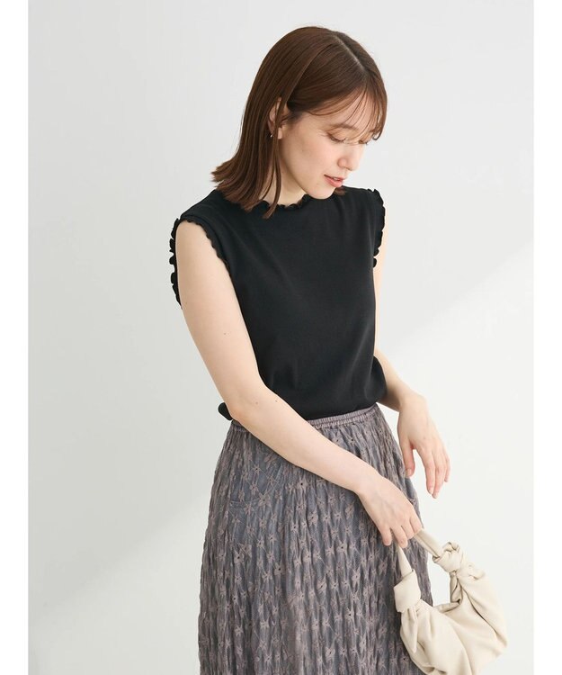 Green Parks ・Ｐｅｔｉｔ　Ｆｌｅｕｒ　メローｓｔリブタンクトップ Black