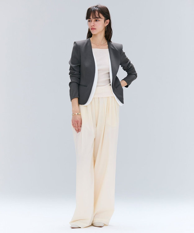 BEIGE, 【洗える・VERY NaVY 11月号掲載】CINDY / ダブルカラージャケット C.Gray x White