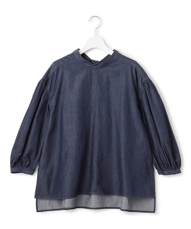 23区 【SLOW/一部店舗限定】ライトオンス デニム バックリボン ブラウス インディゴ系