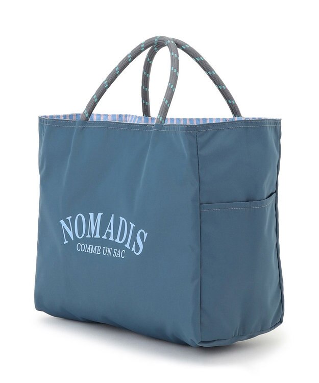 23区 【23区別注/WEB&一部店舗限定】NOMADIS SAC ストライプ ロゴ トートバッグ ブルーグレー系
