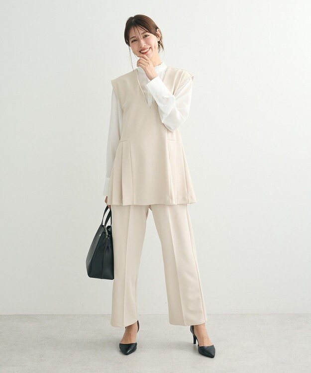 Green Parks ・Ｐｅｔｉｔ　Ｆｌｅｕｒ　タックテーパードパンツ Ivory