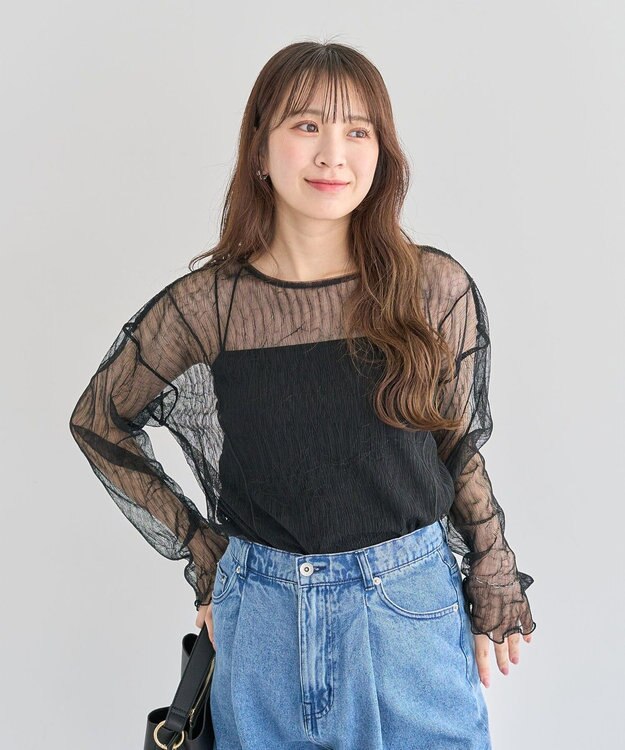 Green Parks シアークラッシュプルオーバー Black