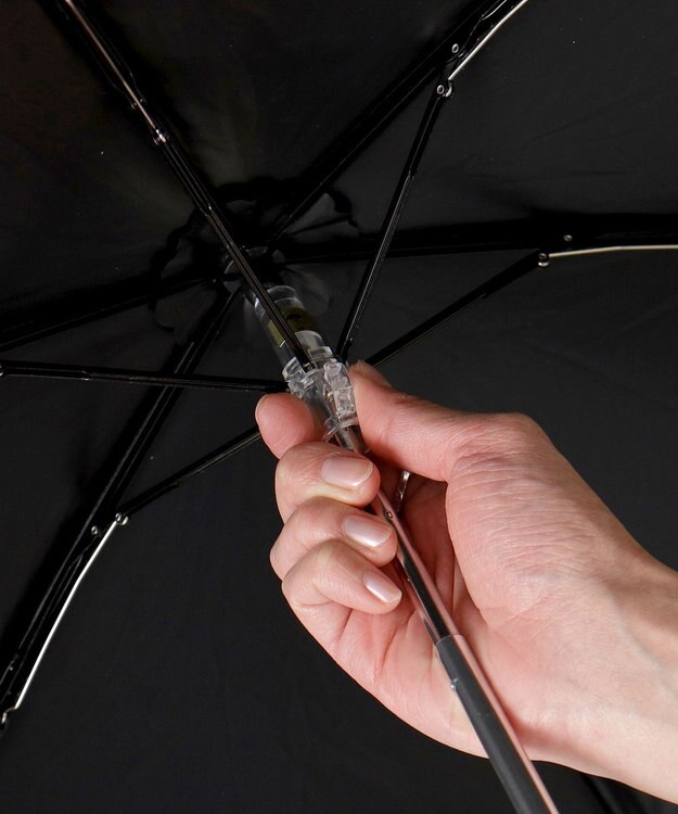 MOONBAT POLO RALPH LAUREN（ポロ ラルフローレン）晴雨兼用日傘 ドット 遮光率100% 遮熱 遮熱 UV ブラック