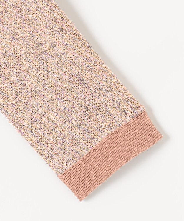 自由区 【XSサイズ～/洗える】カラーミックスツイード ニットカーディガン ローズ系7