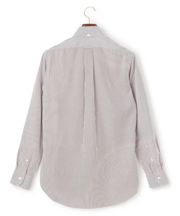 J.PRESS MEN 【PREMIUM PLEATS / 形態安定】ロンドンストライプ ドレスシャツ / B.D. ワイン系1