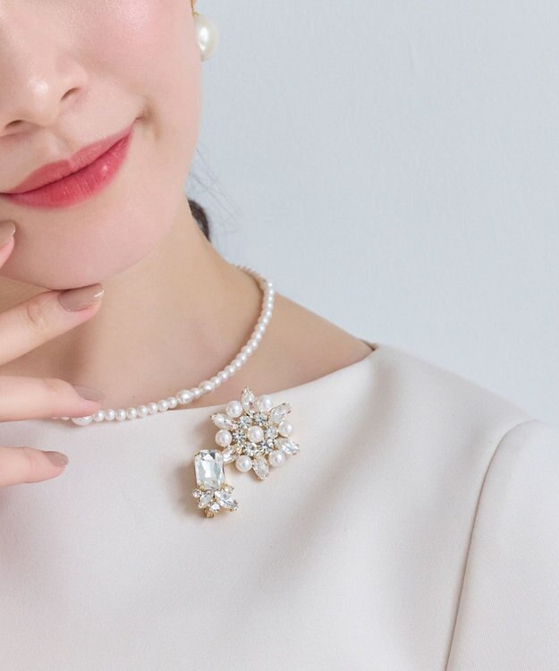 Phoebe 2setゴージャスパールビジューブローチ