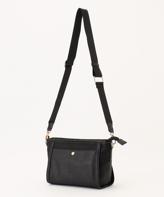 LA BAGAGERIE 【MONICA】ナイロンコンビショルダーバッグ ブラック