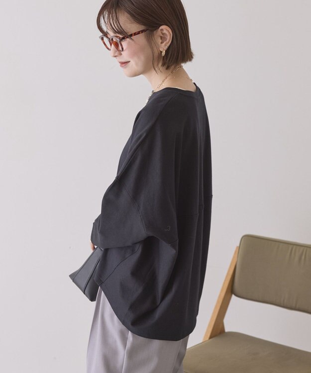 AMERICAN HOLIC 【先行予約】【UVカット】コクーンポンチプルオーバー Black