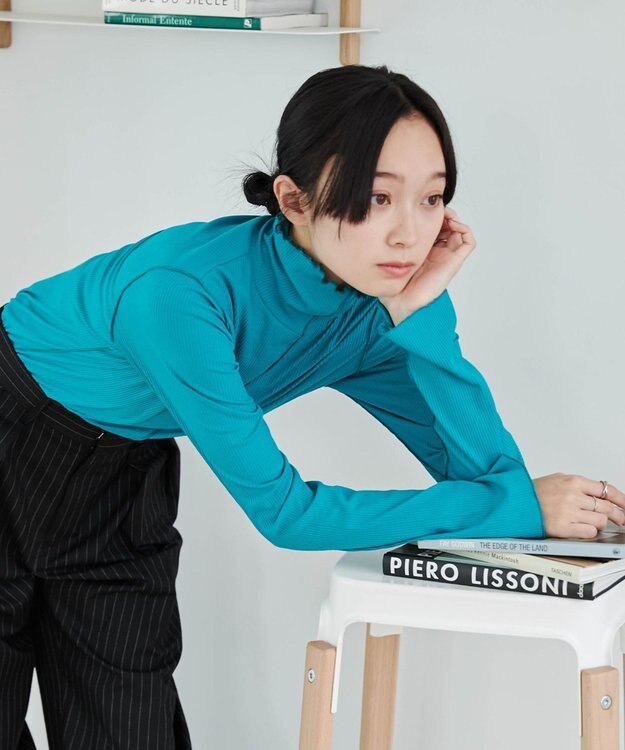 WEGO ソフトタッチカラーリブロンT ターコイズ