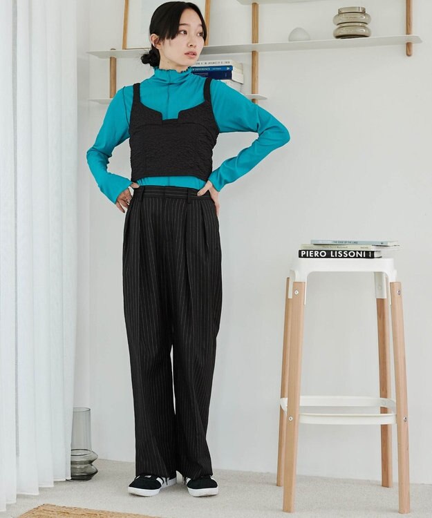 WEGO ソフトタッチカラーリブロンT ターコイズ