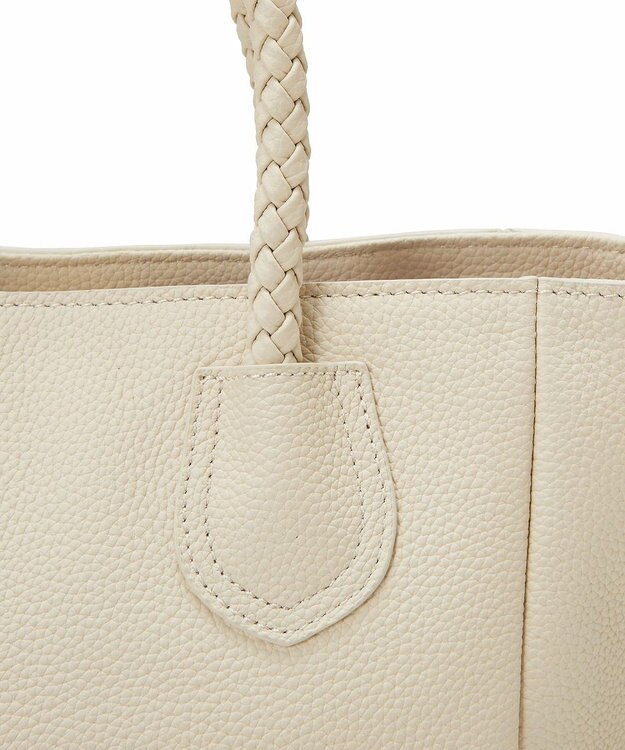 TOPKAPI 【ドラマ着用】【TREASURE TOPKAPI】シュリンクレザー メッシュハンドル ショルダー付き ミニ トート バッグ オフ