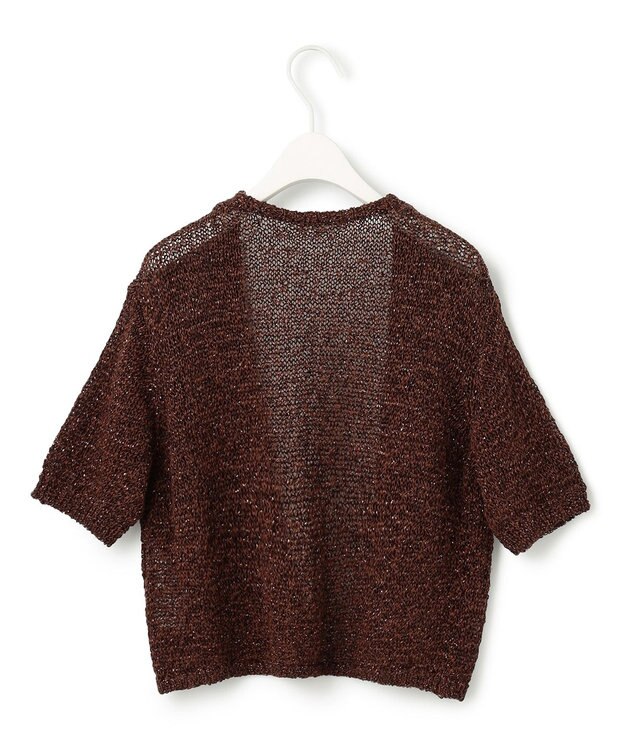 ICB L ルレックスペーパーテープ カーディガン マルーン系