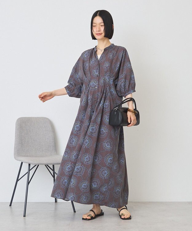 AMERICAN HOLIC アソート柄ウエストタックドルマンシャツワンピース Flower