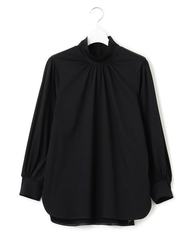 23区 S 【洗える】ハイネック フォルム ロングTシャツ ブラック系