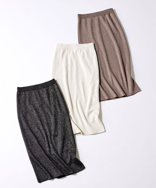 組曲 L 【Oggiコラボ】きらきらラメニットスカート ブラック系